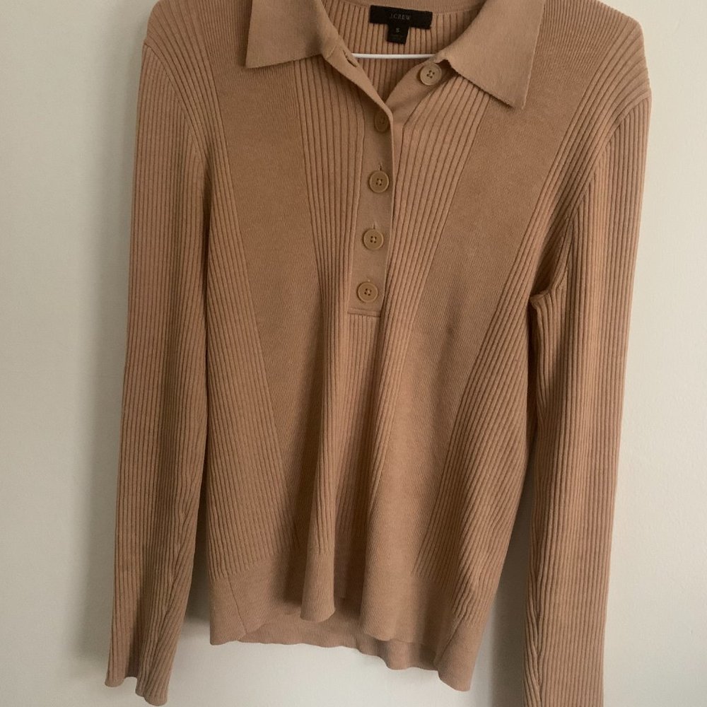 J.Crew Silk-Blend Collared Polo Sweater